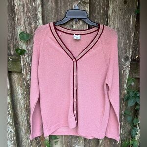 Vintage Pink Button-Up Cardigan Sweater – 80s/90s Designers Originals